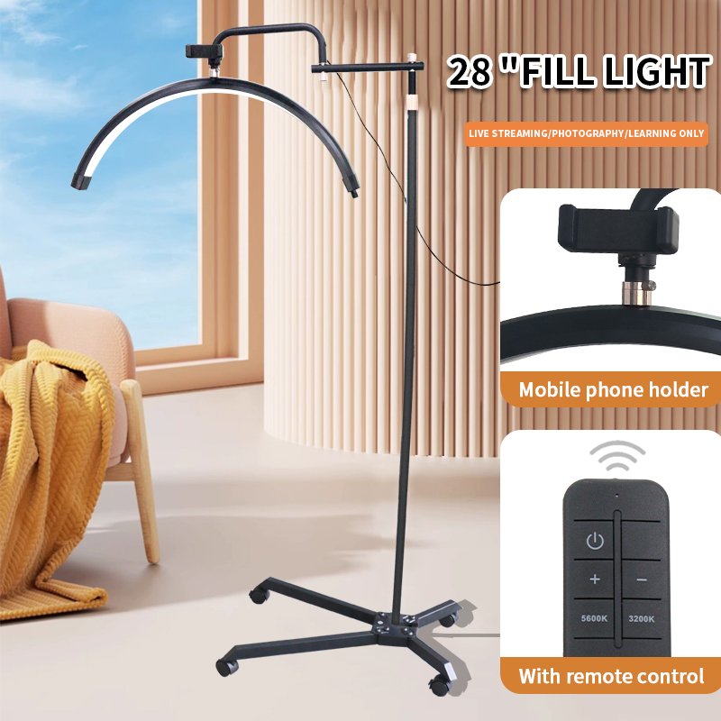 Eyelash Beauty Tattoo Light Nail Floor Lamp 28 Inch Iron LED Aluminum Alloy Led Snooker Table Lights Black White Luminol 40W
