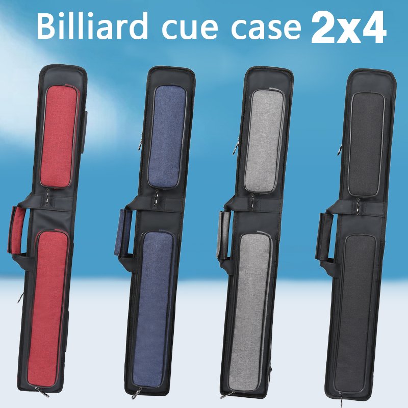 Customizable1/2 Split Pool Cue Case Bag Soft Carry Sturdy Wear Resistant Embroidery PU Leather 2 Holes/ 4Holes / 6Holes