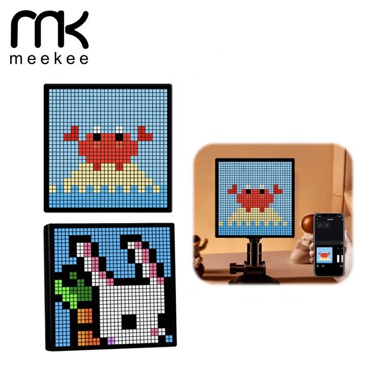 Fast food restaurant pixel style digital message board