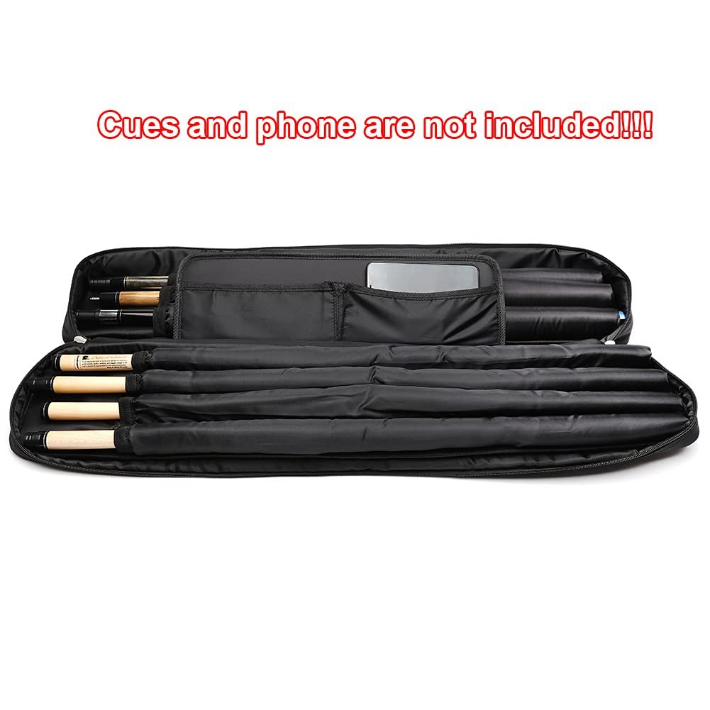 OEM Factory Soft Billiard Pool Cue Stick Carrying Case with two Zipper Pockets Pool Cue Carrying Bag Pool Cue Accessories
