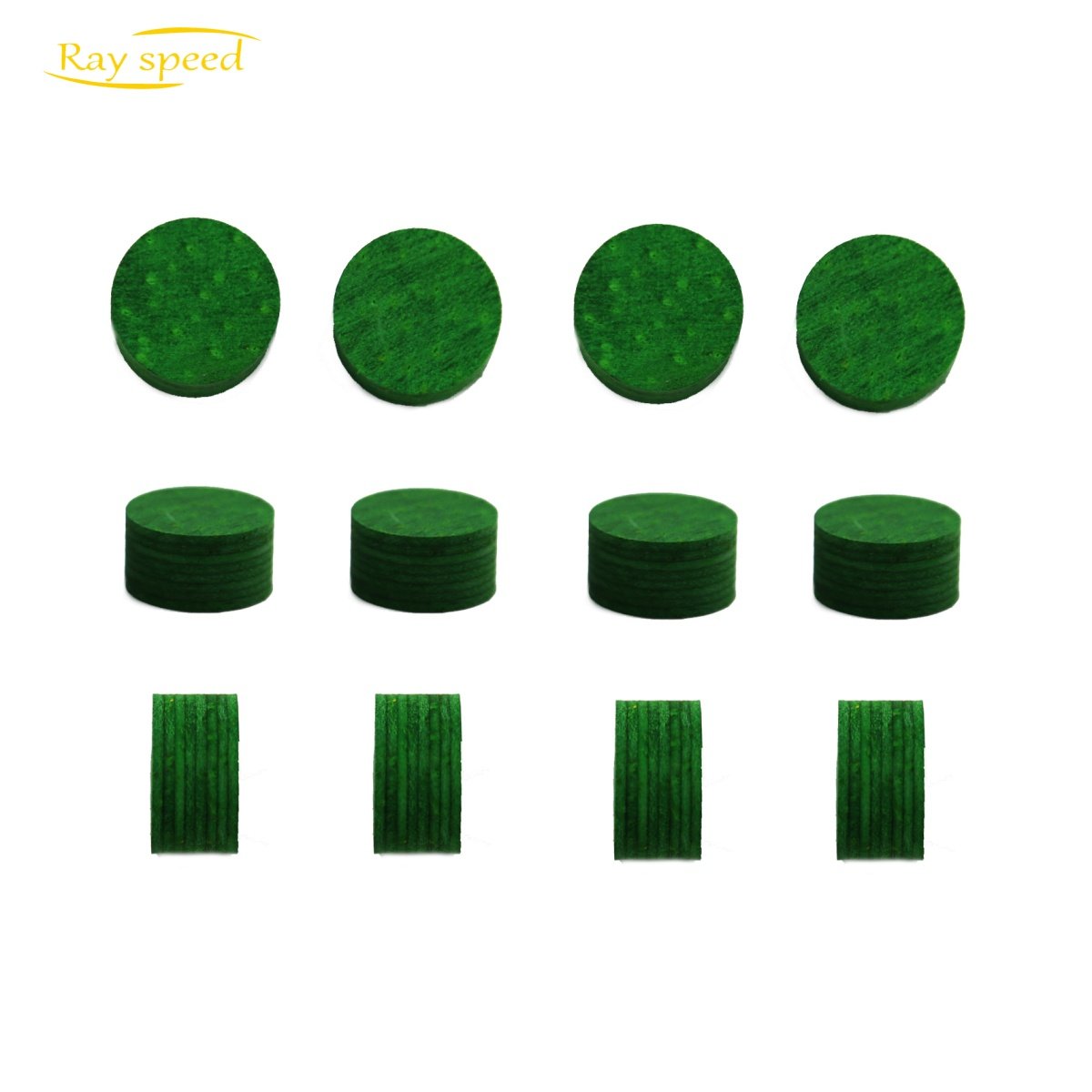 Rayspeed Wholesale 14mm Billiard Snooker Cue Accessories Tips 8 Multi Layers Green Leather pool cue tips Master Pool Cue Tip