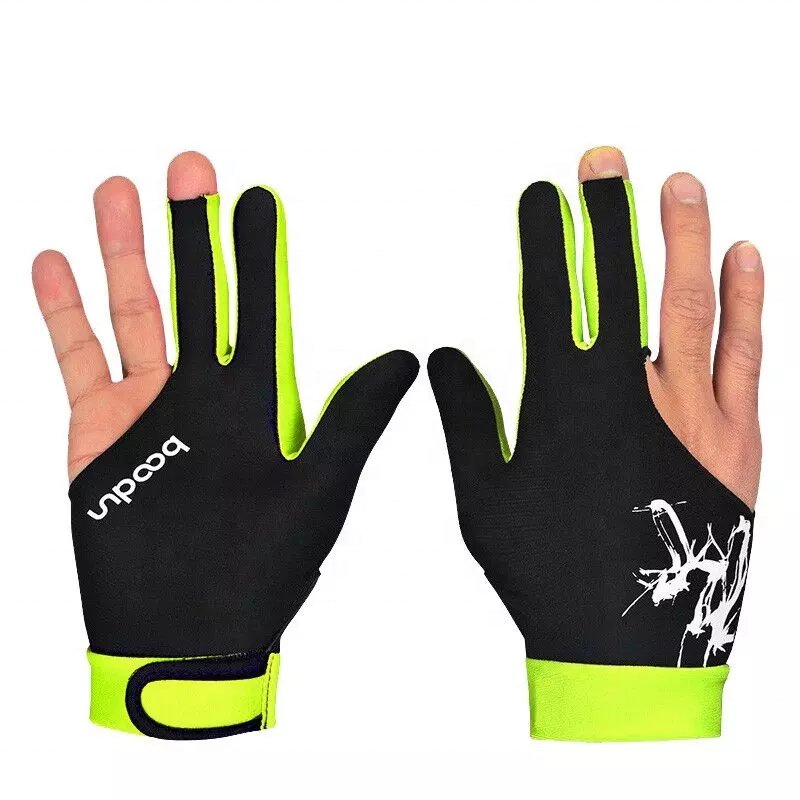 Premium Multi Color 3 Open Fingers Billiard Pool Snooker Gloves