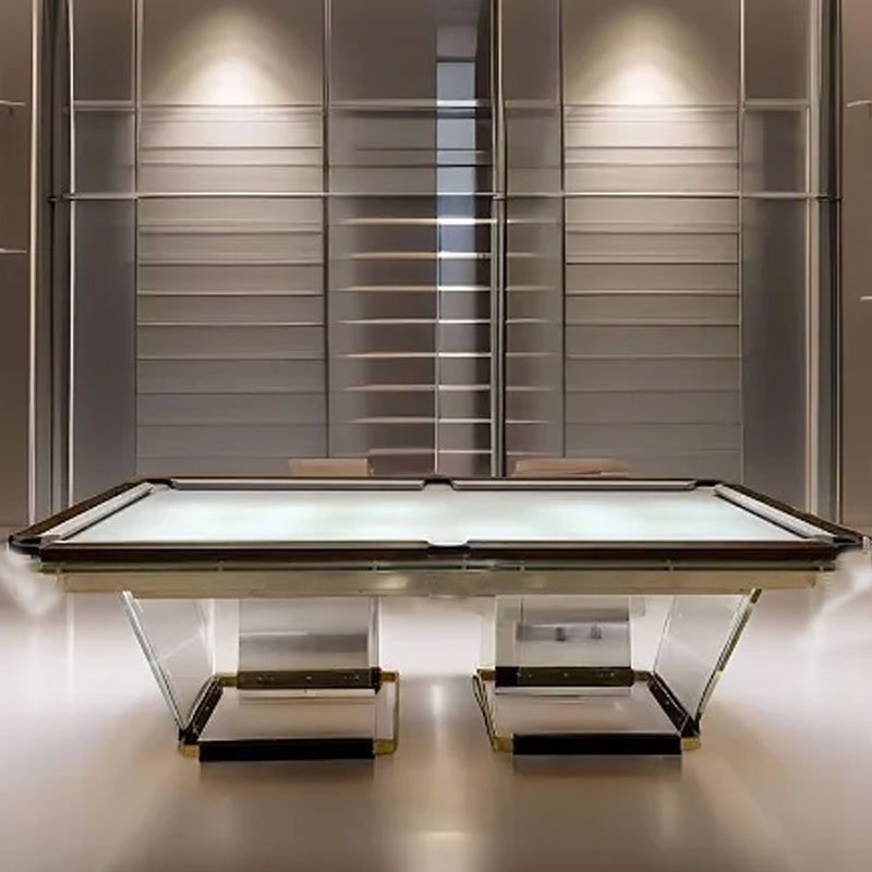 Private customized futuristic tempered glass table legs billiards table villa living room billiards
