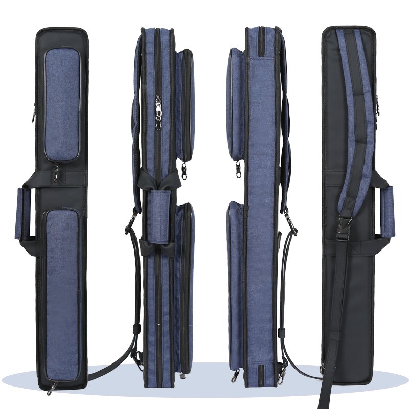 Customizable1/2 Split Pool Cue Case Bag Soft Carry Sturdy Wear Resistant Embroidery PU Leather 2 Holes/ 4Holes / 6Holes