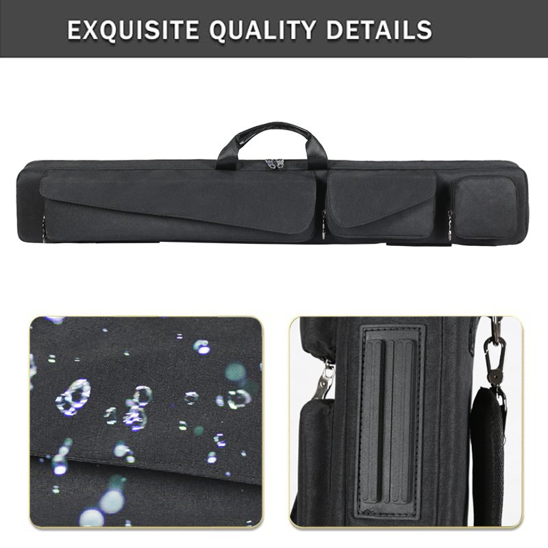 Wholesale Soft Pool Stick Case with 3 Butts 4 Shafts Double Waterproof Shoulder Straps for Snooker