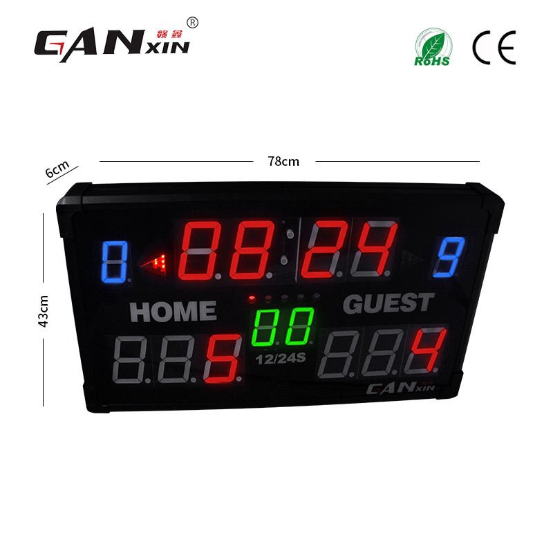 LED Electronic Basketball Scoreboard, 12/14/24/30 Shot Clock Digital Scoreboard with Remote Countdown Timer Scoreboard