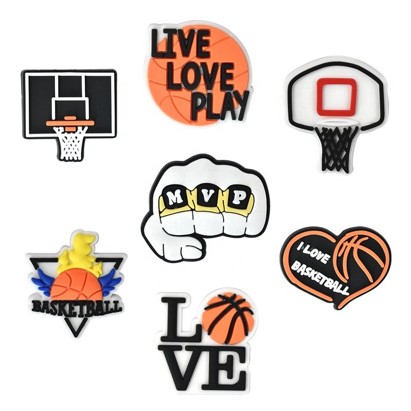 Soft PVC Shoe Decoration Charms Football Soccer Basketball Volleyball Tennis Cricket Baseball Table Tennis Rugby Shoe Charms