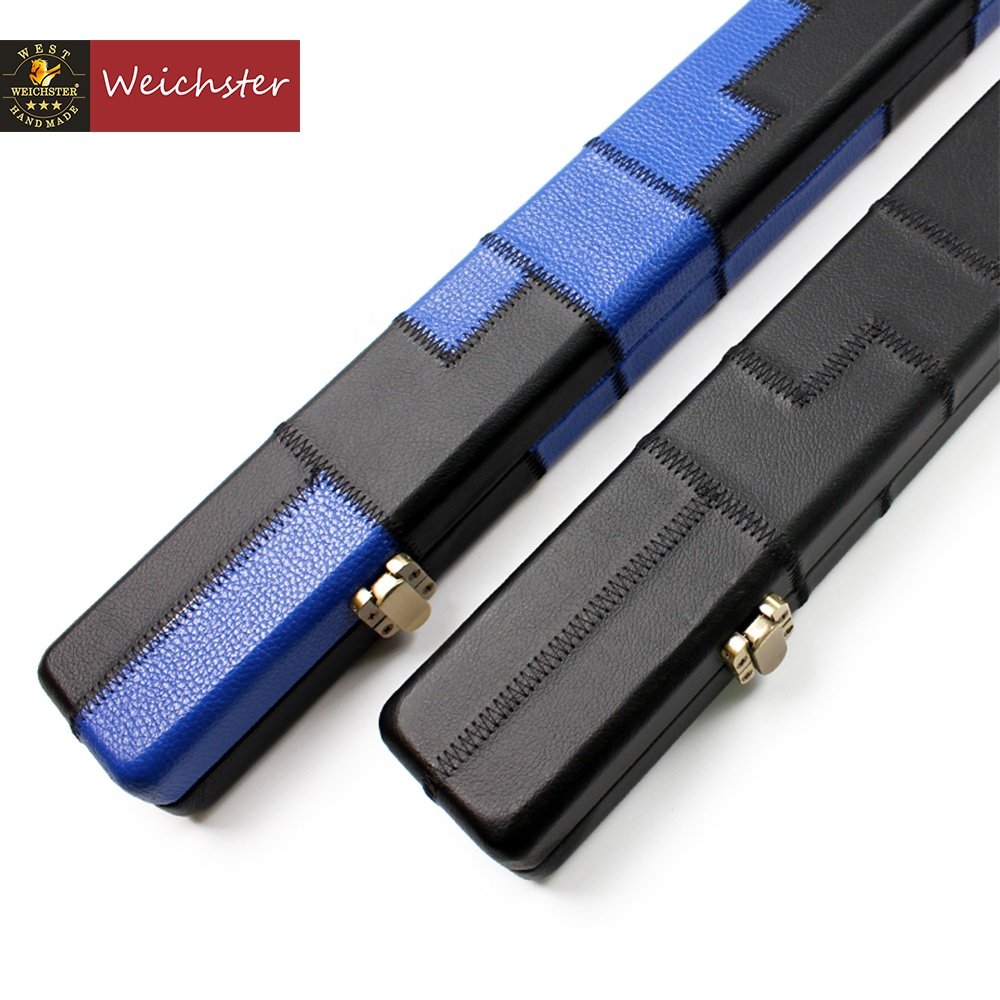 Weichster Deluxe Patch Design One 1 Piece Slimline Thin Snooker Pool Cue Hard Case 2 Color