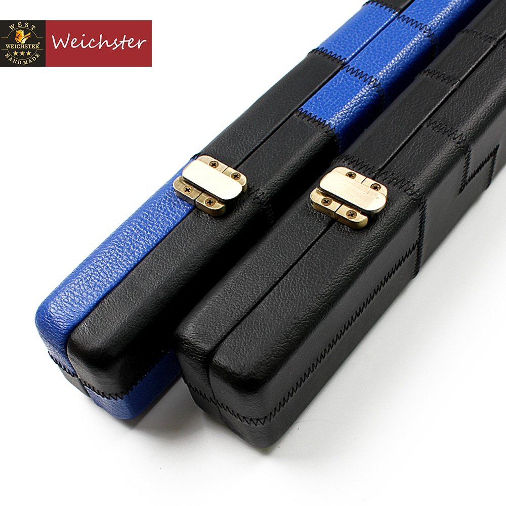 Weichster Deluxe Patch Design One 1 Piece Slimline Thin Snooker Pool Cue Hard Case 2 Color