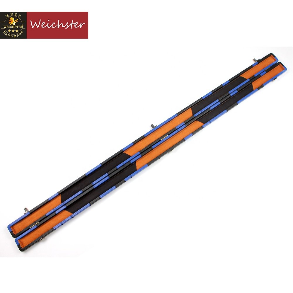 Weichster Deluxe Patch Design One 1 Piece Slimline Thin Snooker Pool Cue Hard Case 2 Color