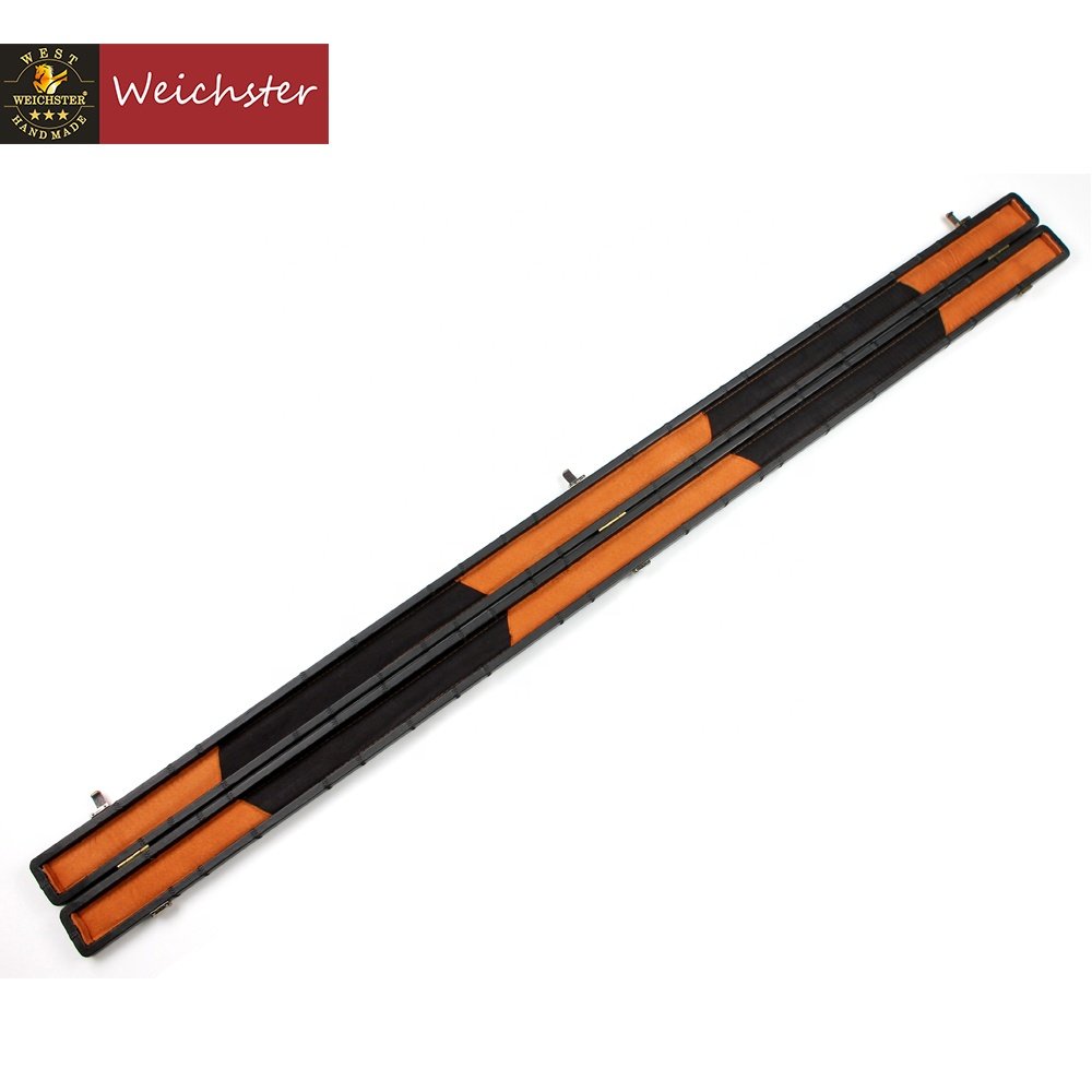 Weichster Deluxe Patch Design One 1 Piece Slimline Thin Snooker Pool Cue Hard Case 2 Color