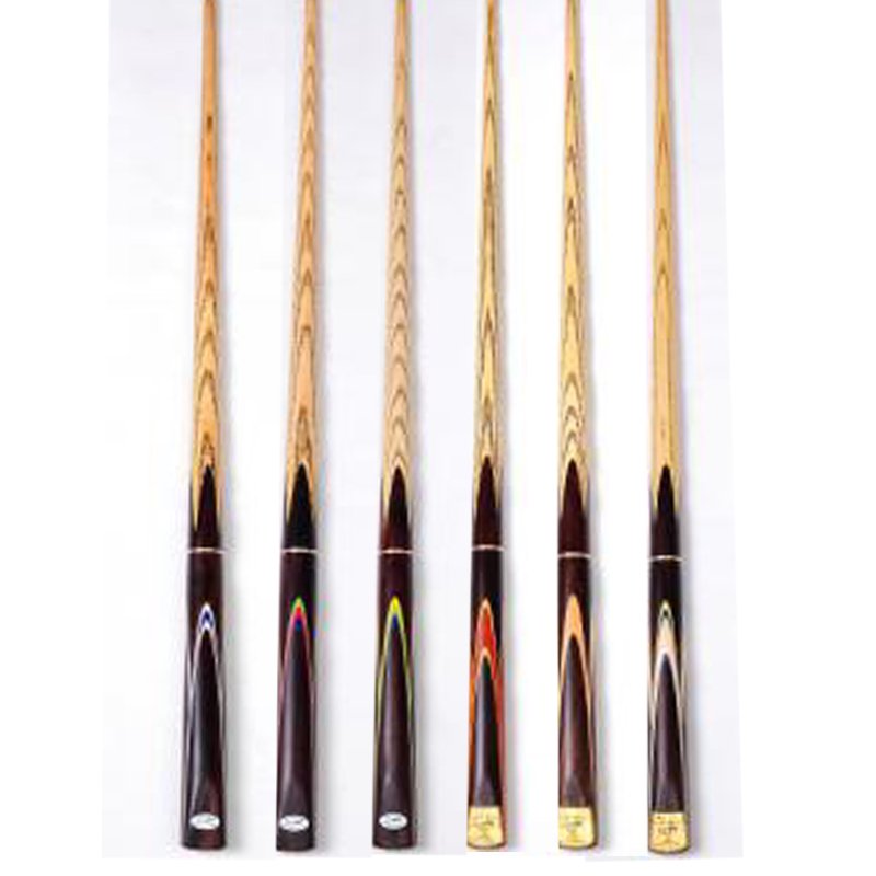 Economic 3/4 jointed handmade ash wood snooker cue, billiard cue with good quality