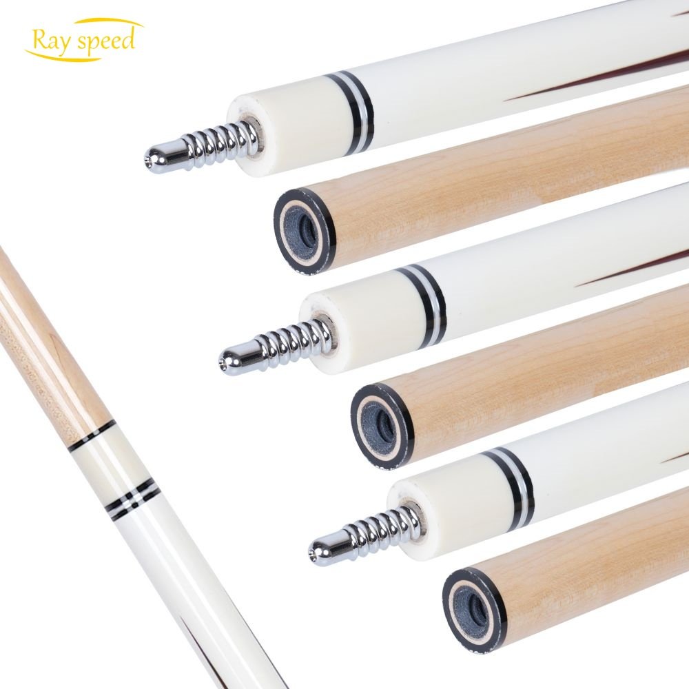 Rayspeed Hot Selling Sticker Pool Cue Hard Maple Shaft Wood Joint 11.8 mm Tip SIze 1/2 Split Cue 142 cm