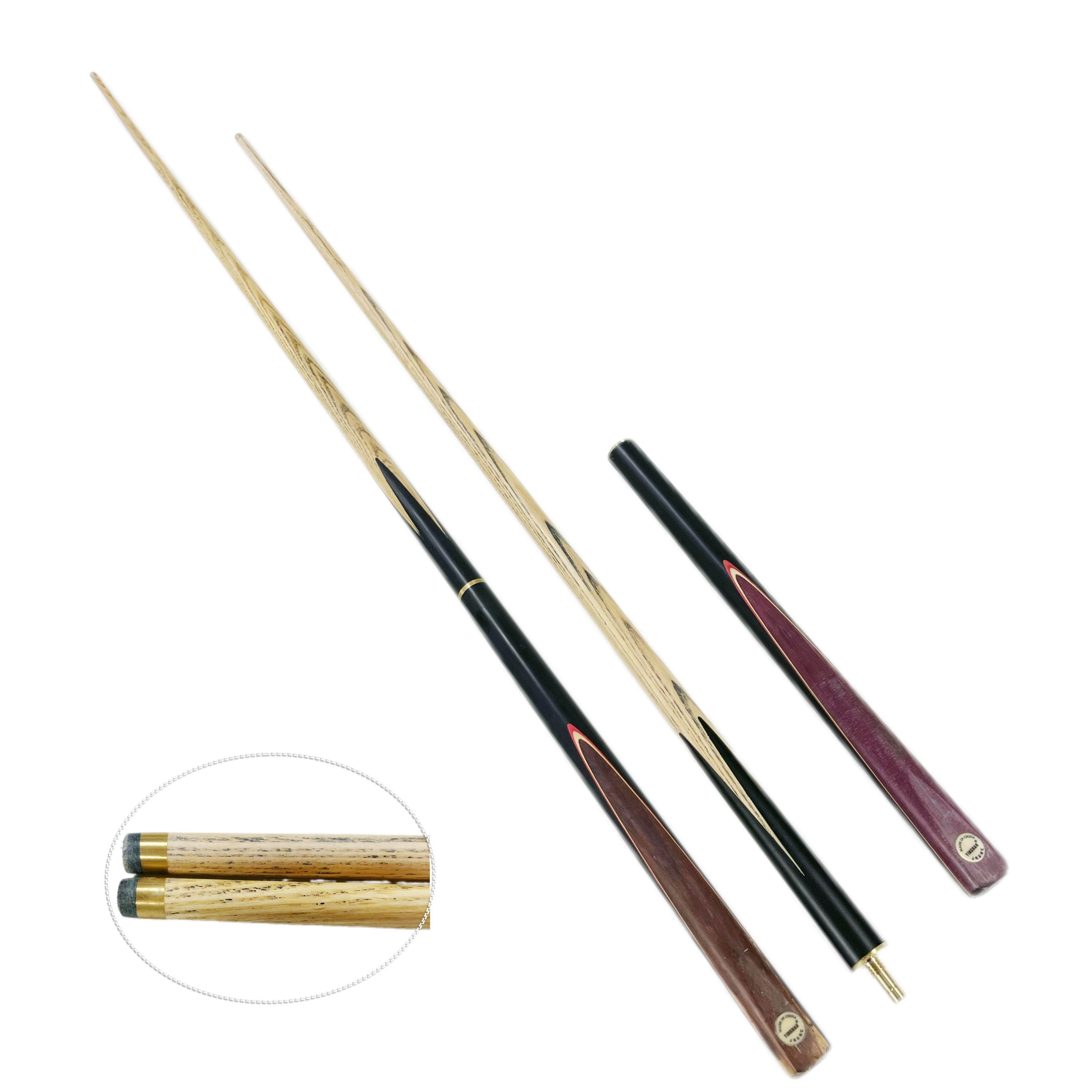 Wholesale Price 3/4-pc Handmade 9mm tip Ash wood Billiard Snooker Cue for Sale