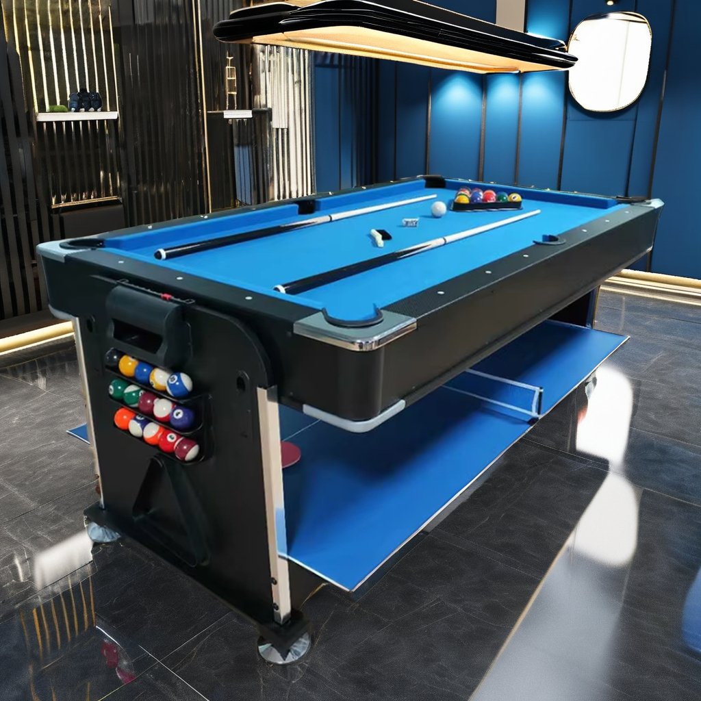 New 9ft Solid Wood French Pool Table Cue Green Cloth Rubber Cushion Leather Custom Marble Ball Return Sports Billiard Table