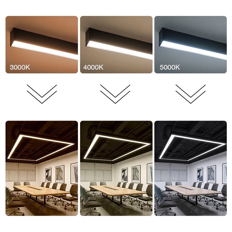 Lonyung 3CCT Chandelier Aluminum Shadowless Snooker Pool Light LED 4ft 8ft Linear Light for Office Suspended Installation