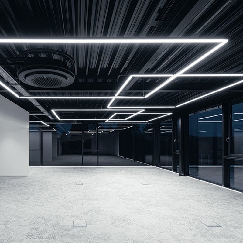 Lonyung 3CCT Chandelier Aluminum Shadowless Snooker Pool Light LED 4ft 8ft Linear Light for Office Suspended Installation