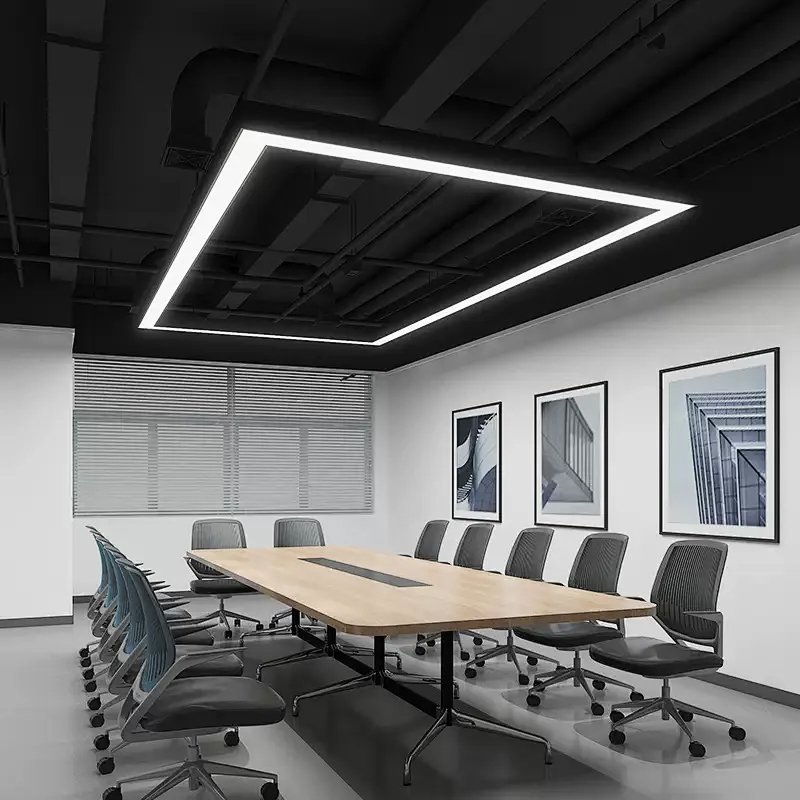 Lonyung 3CCT Chandelier Aluminum Shadowless Snooker Pool Light LED 4ft 8ft Linear Light for Office Suspended Installation