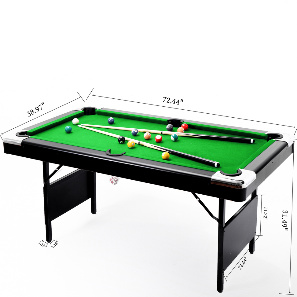 6 '7' Folding legs Folding snooker table Home Folding pool table factory