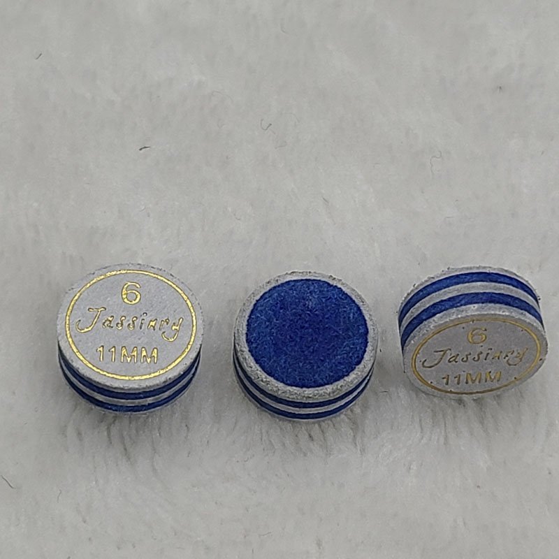 Jassinry colorful 11mm white and blue Pool cue tips 6layers pigskin free hardness billiard snooker tips Billiard accessories