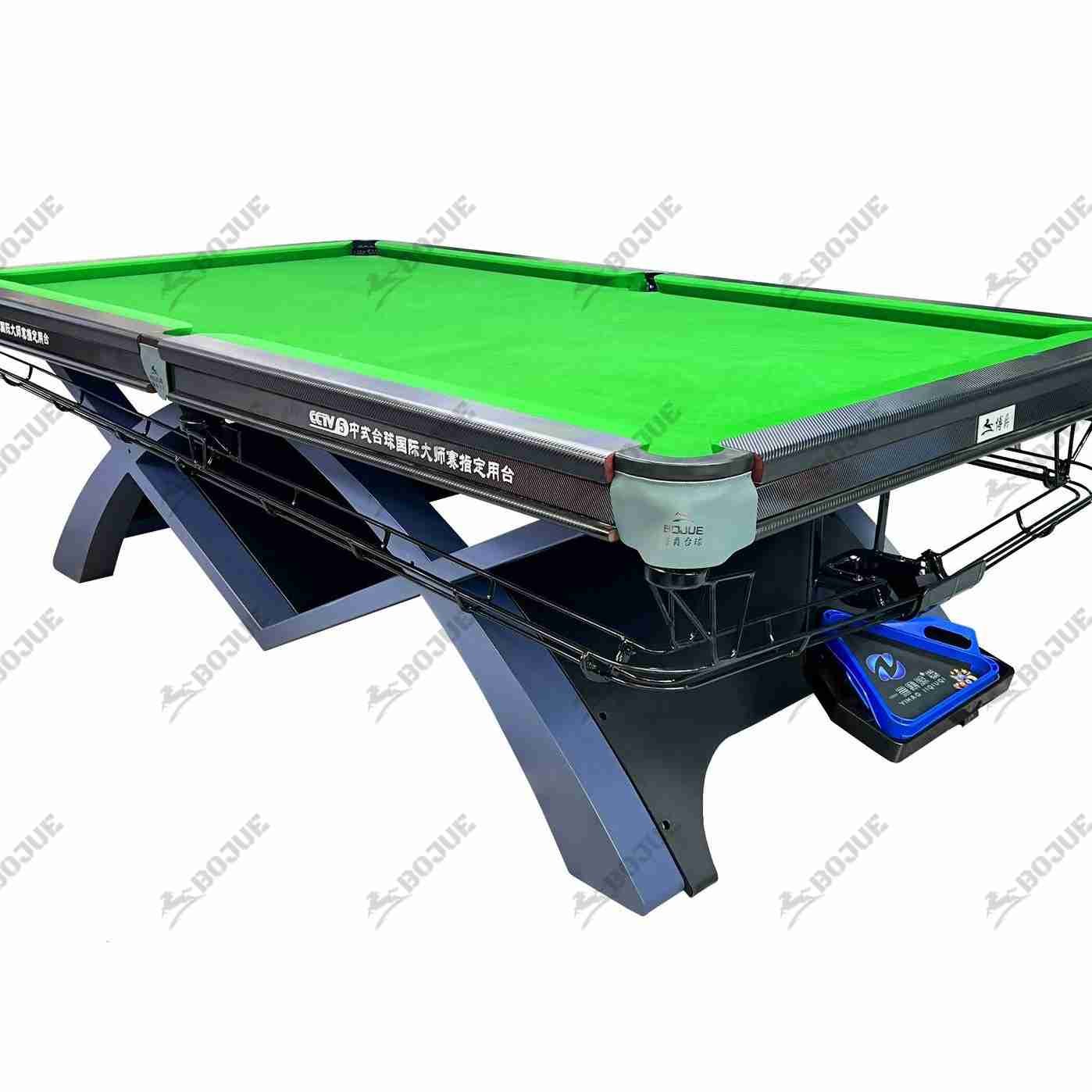 Sturdy Black 8 Pool Table Designed Indoor Billiard Gaming Premium Black Pool Table