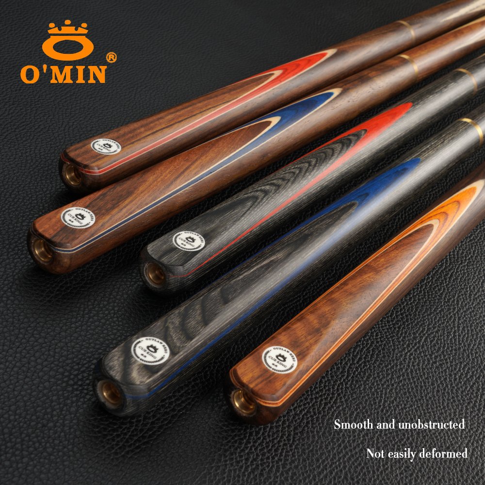 OMIN 57" Member Series 3/4 Snooker Cue Stick 10mm Tip Ash Wood Shaft Brass Joint Solid Wood Butt Handmade Billiard Pool Cue