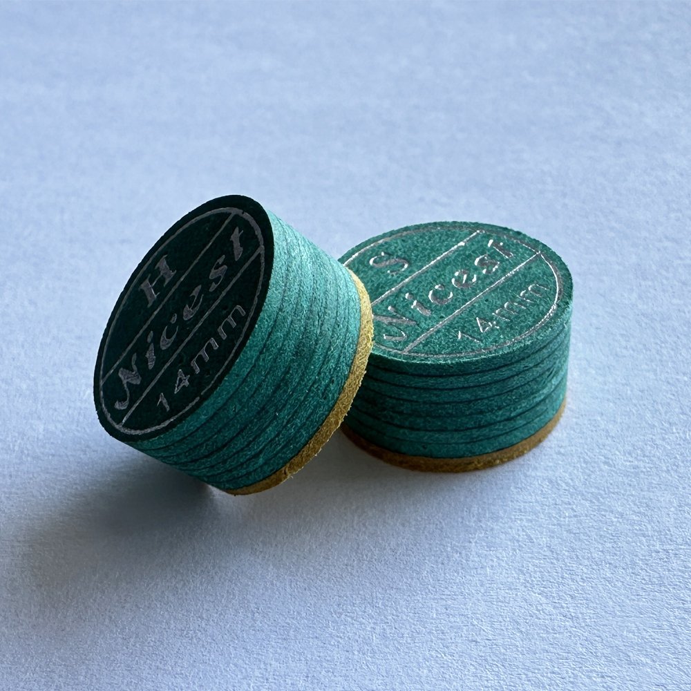 Nicest Cue Tips 14mm 6/8/10 Layers Japanese Leather SS/S/M/H Snooker Carom Billiard Pool Cue Tips Durable billiard Cue Head