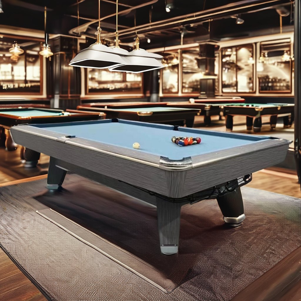 Indoor Entertainment Table Sports High Blue Slate Pool Table with Plastic Pocket New Nine-Pocket Design for Snooker Fans