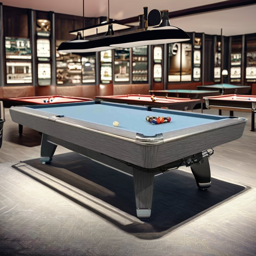 Indoor Entertainment Table Sports High Blue Slate Pool Table with Plastic Pocket New Nine-Pocket Design for Snooker Fans