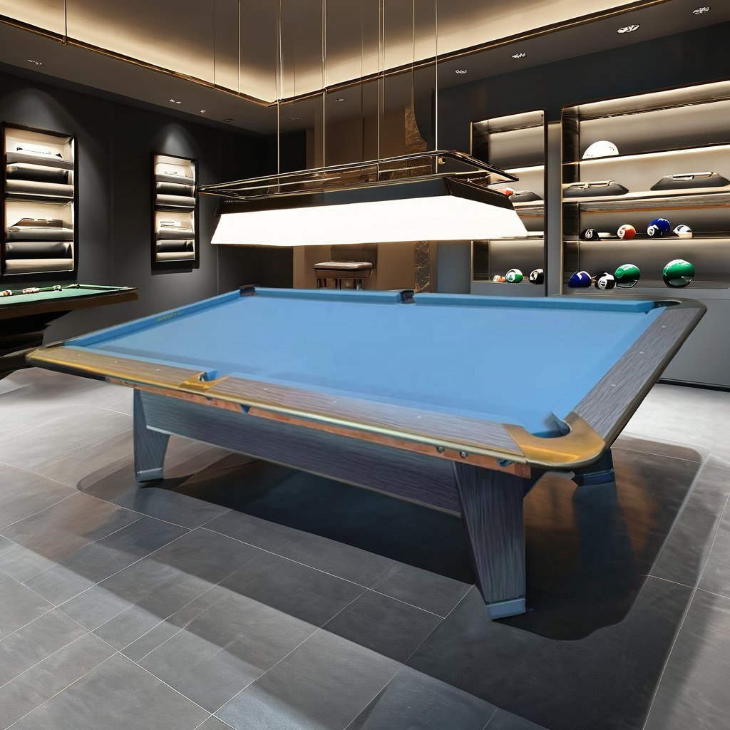Indoor Entertainment Table Sports High Blue Slate Pool Table with Plastic Pocket New Nine-Pocket Design for Snooker Fans