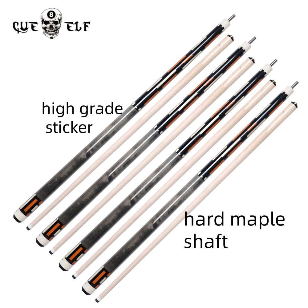 CUEELF Smooth Hard Maple Shaft Creative Carom Pool Cue Sticks High Grade Sticker Pool Cue 12mm Tip Size