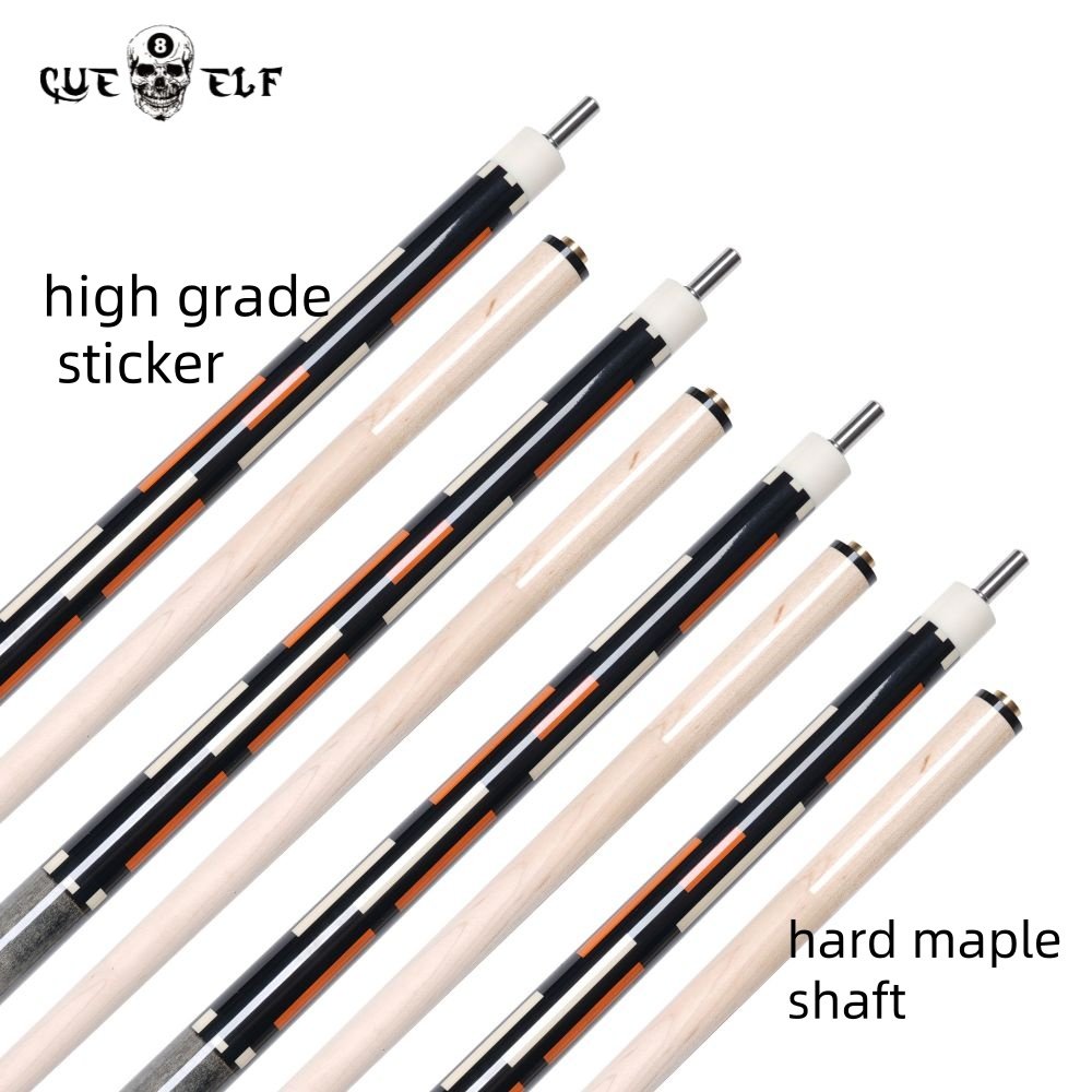 CUEELF Smooth Hard Maple Shaft Creative Carom Pool Cue Sticks High Grade Sticker Pool Cue 12mm Tip Size