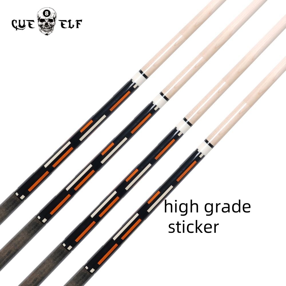 CUEELF Smooth Hard Maple Shaft Creative Carom Pool Cue Sticks High Grade Sticker Pool Cue 12mm Tip Size