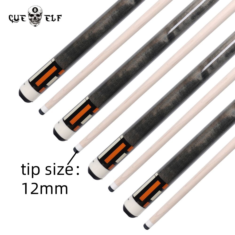 CUEELF Smooth Hard Maple Shaft Creative Carom Pool Cue Sticks High Grade Sticker Pool Cue 12mm Tip Size