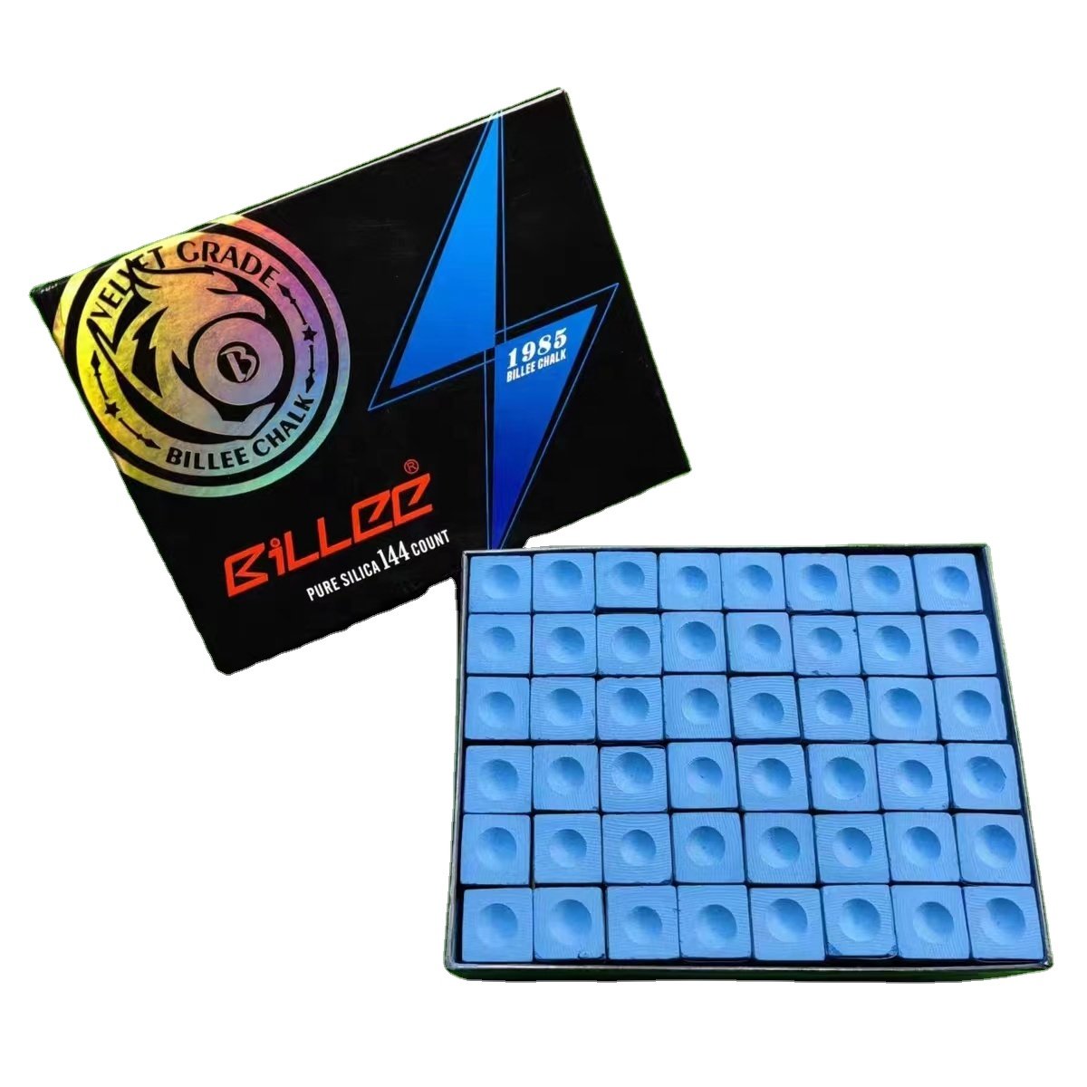Evenly powdered 8A high quality BILLEE high-end snooker/billiards chalk 144 pieces/box special price