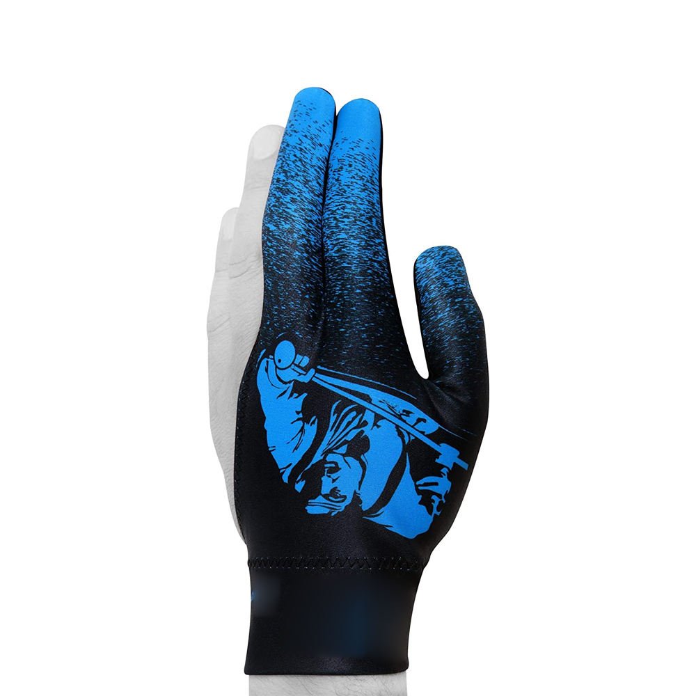 Blue Color with Sublimation Billiards Sports Gloves Non Slip Pad 3 Fingers Pool Cue Snooker Gloves For Left or Right Hand