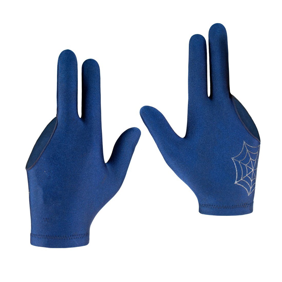 Classic Fitting Billiards Blue Color Solid Snooker Glove Left Right Hand Open 3 Finger Pool Cue Glove For Male Female