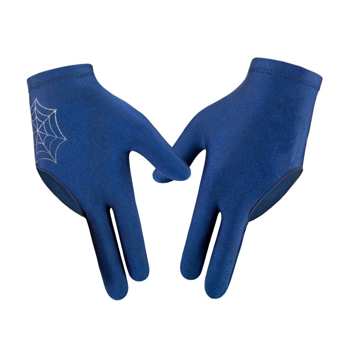 Classic Fitting Billiards Blue Color Solid Snooker Glove Left Right Hand Open 3 Finger Pool Cue Glove For Male Female