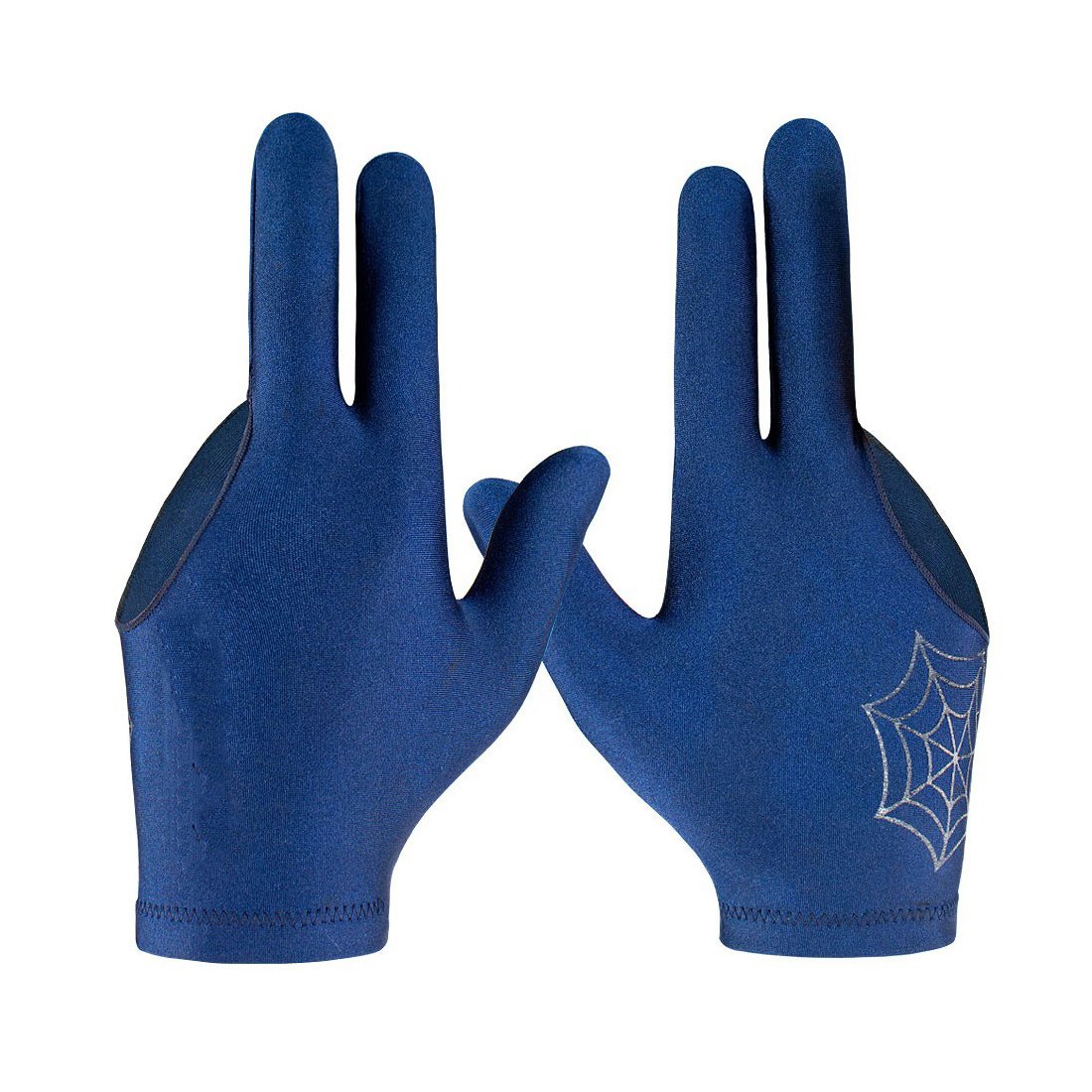 Classic Fitting Billiards Blue Color Solid Snooker Glove Left Right Hand Open 3 Finger Pool Cue Glove For Male Female