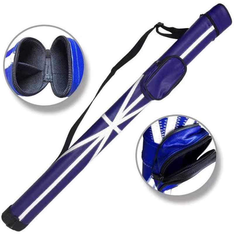 Wholesale Round Black Billiard Cue Bag 1/2 Billiard Cue Holder Carrying Bag Carom Pool Cue Case Billiards Accessories