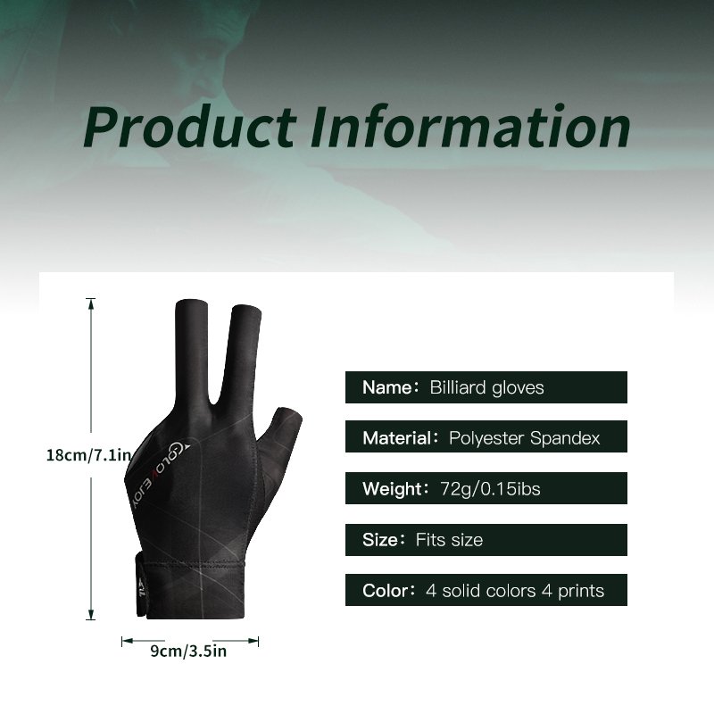 Cue Stick Billiard Gloves Breathable 3 Finger Billiard Gloves Snooker Pool Gloves For Professional Table Player