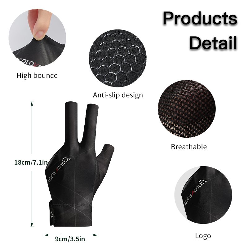 Cue Stick Billiard Gloves Breathable 3 Finger Billiard Gloves Snooker Pool Gloves For Professional Table Player