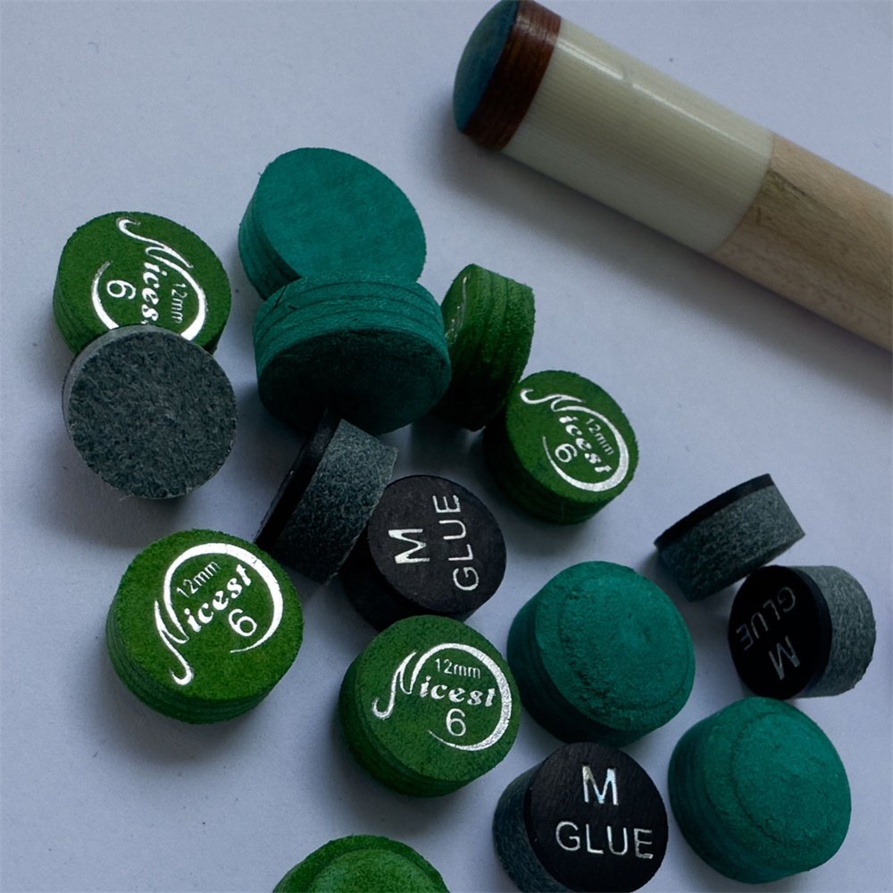 Hotsell custom 14mm 6 layers standard quality SS/S/M/H Different Color leather billiard pool cue tip