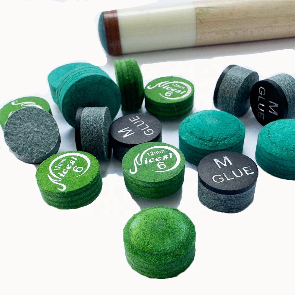 Hotsell custom 14mm 6 layers standard quality SS/S/M/H Different Color leather billiard pool cue tip