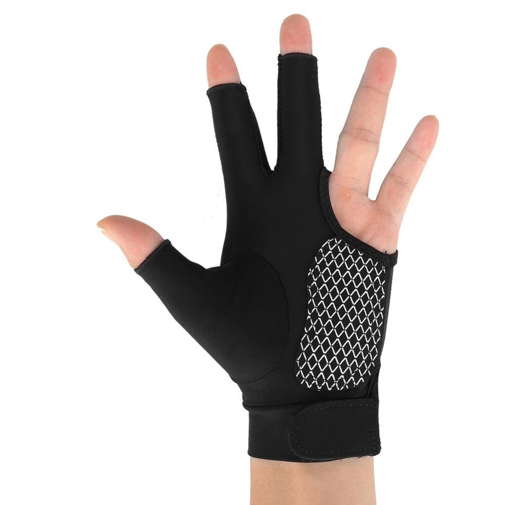 Custom Billiards 3 Fingers Show Snooker Gloves Accept OEM Customized Kh-5705 Khirad Sports Lycra Customs Logo Triangle 50 Pair