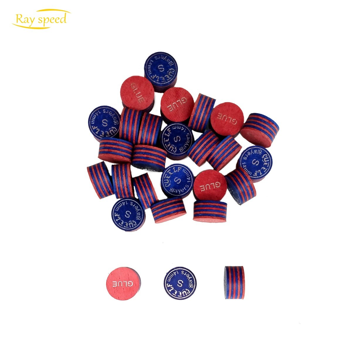 Rayspeed 8 Multi Layers Leather Colorful Popular Selling Pool Cue Tips 14mm Billiard Snooker Cue Accessories Tips