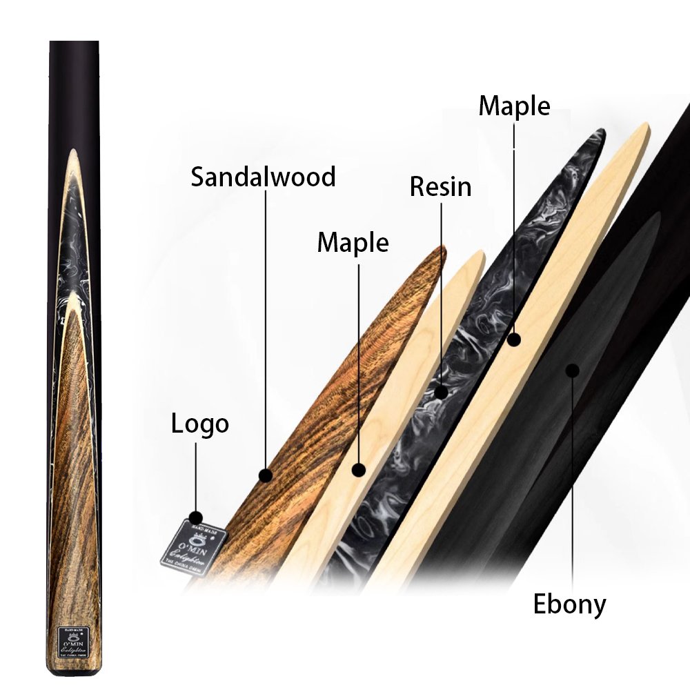 New Omin Enlighten JO-1 One 1 Piece Single Pool Snooker & Billiard Cues Handmade Snooker Cue Stick Brass Ash Wood Pool Game