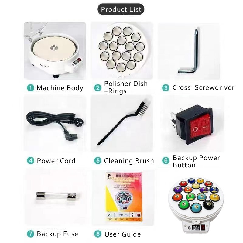 2024 Amazon Popular Sale Pool Billiards 16 Balls or English Snooker 22 Balls Clean & Polish Machine