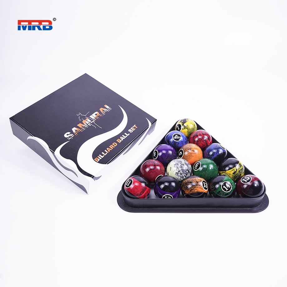 made in china custom billiard balls 2-1/4 inch Black Swirl Complete Billiards & Pool Balls Set