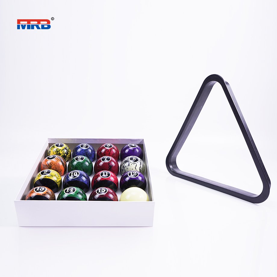 made in china custom billiard balls 2-1/4 inch Black Swirl Complete Billiards & Pool Balls Set